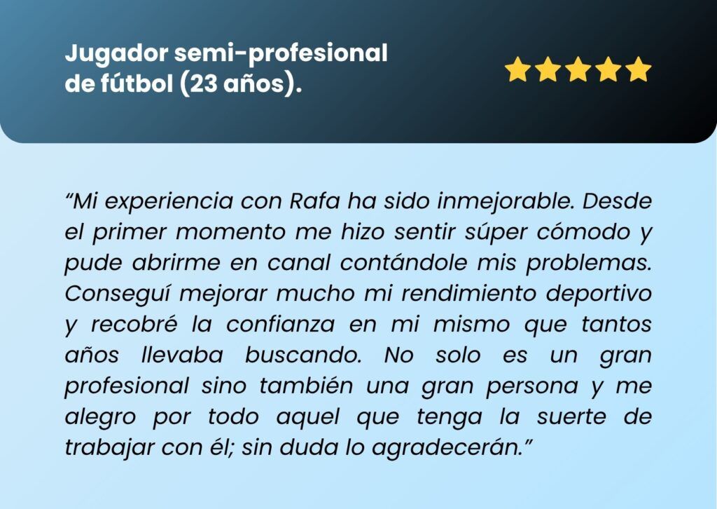 RESEÑAS RAFA PEZZINI PSICÓLOGO DEPORTIVO ONLINE