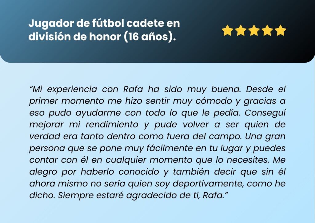 RESEÑAS RAFA PEZZINI PSICÓLOGO DEPORTIVO ONLINE