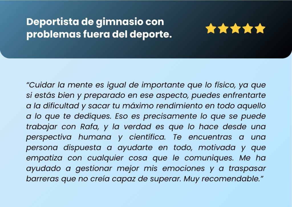 RESEÑAS RAFA PEZZINI PSICÓLOGO DEPORTIVO ONLINE