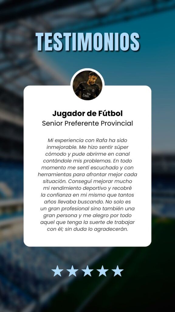 RESEÑAS RAFA PEZZINI PSICÓLOGO DEPORTIVO ONLINE